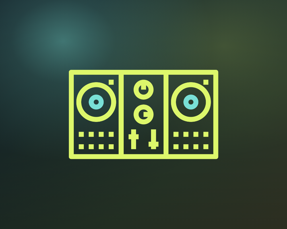 DJ-Equipment mit Mediaplayern und Mischpult